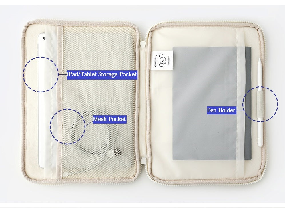 Little Paper i-Pad Pouch (11-inch) - Ivory