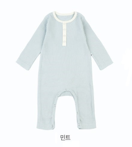 Long-Sleeve Baby Onesie Ribbed Cotton/Modal (긴팔우주복 미들골지 모달스판)