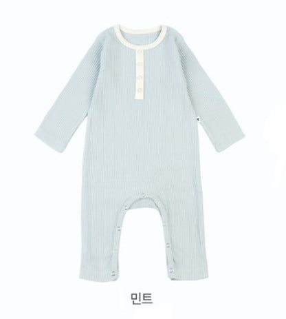 Long-Sleeve Baby Onesie Ribbed Cotton/Modal (긴팔우주복 미들골지 모달스판)