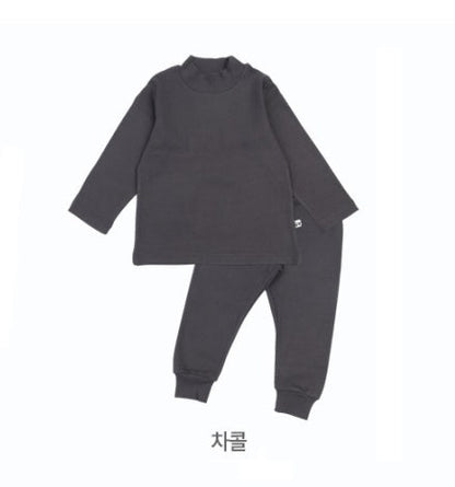 Long-Sleeve Pajamas Long-Neck Cotton/Modal (긴팔내의 골지롱반목 모달스판)