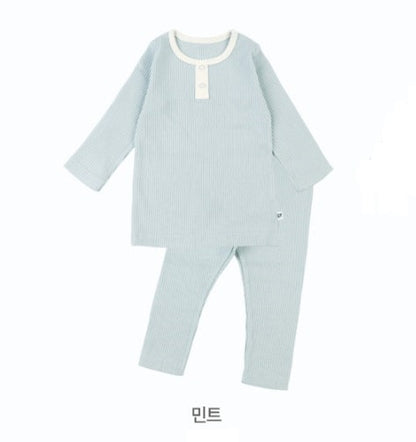 Long-Sleeve Pajamas Ribbed Cotton/Modal  (긴팔내의 미들골지 모달스판)