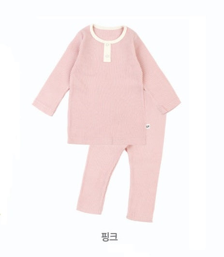 Long-Sleeve Pajamas Ribbed Cotton/Modal  (긴팔내의 미들골지 모달스판)